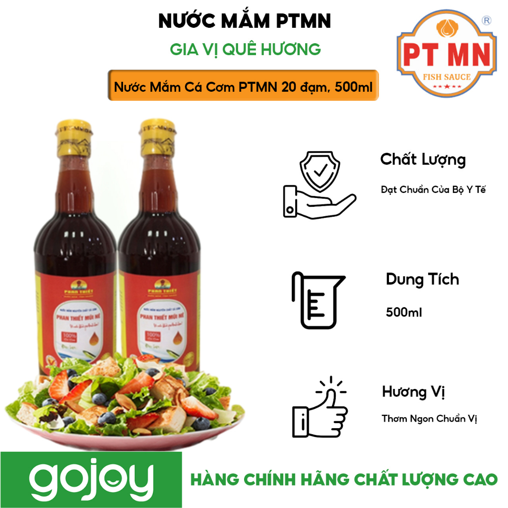 Nước mắm nguyên chất cá cơm Phan Thiết - Mũi Né 20N, 500ml - GIA VỊ QUÊ HƯƠNG