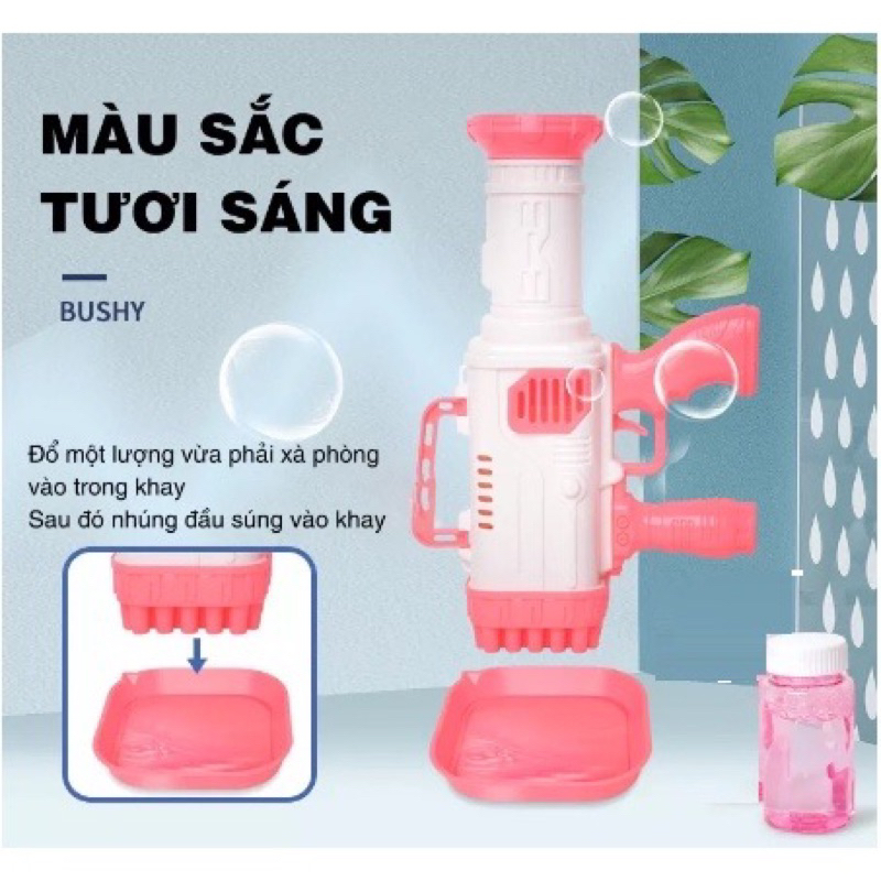 Súng bắn bong bóng xà phòng sài pin 32 nòng