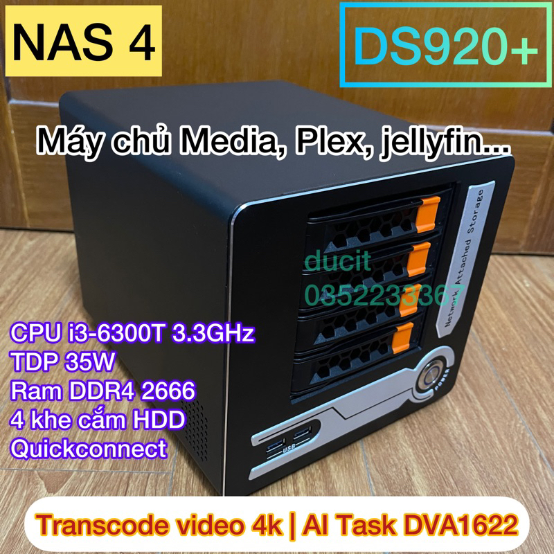 Lưu trữ mạng NAS Synology, Xpenology core i3-6300T TDP 35W