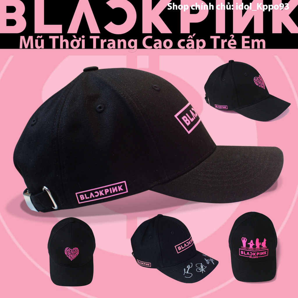 Mũ thới trang cao cấp Trẻ Em Trái Tim BornPink PINKVENOM, 2 màu Đen /Trắng Blackpink
