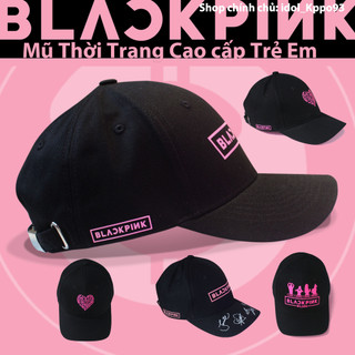 Mũ thới trang cao cấp trẻ em trái tim bornpink pinkvenom, 2 màu đen /trắng black.pink, idol_kpop93