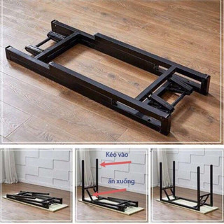 Chân bàn gấp gọn - Chân sắt sơn tĩnh điện gấp cao 73cm, dài 110cm, rộng 400 - Hàng tốt