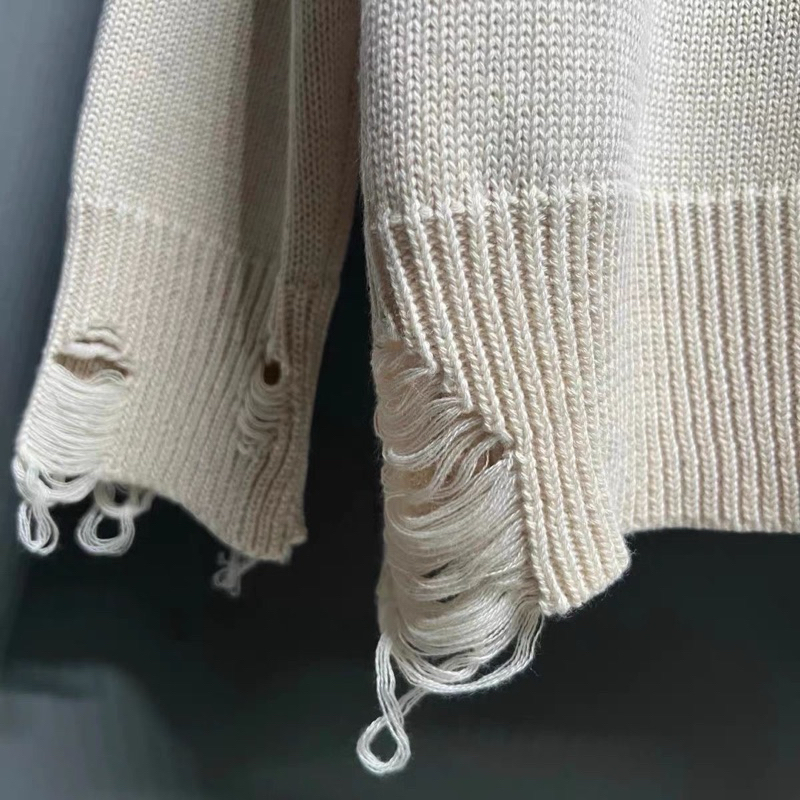 AMIRI JUMPER - Áo len dài tay unisex rách thu đông
