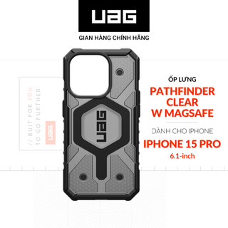 Ốp lưng chống sốc uag pathfinder clear hỗ trợ sạc magsafe cho iphone 15 pro