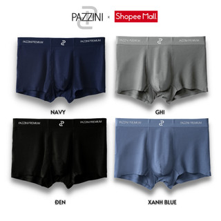 Combo 4 quần lót nam boxer PAZZINI modal gỗ sồi cao cấp, quần sịp nam co giãn, thấm hút tốt - BX007.