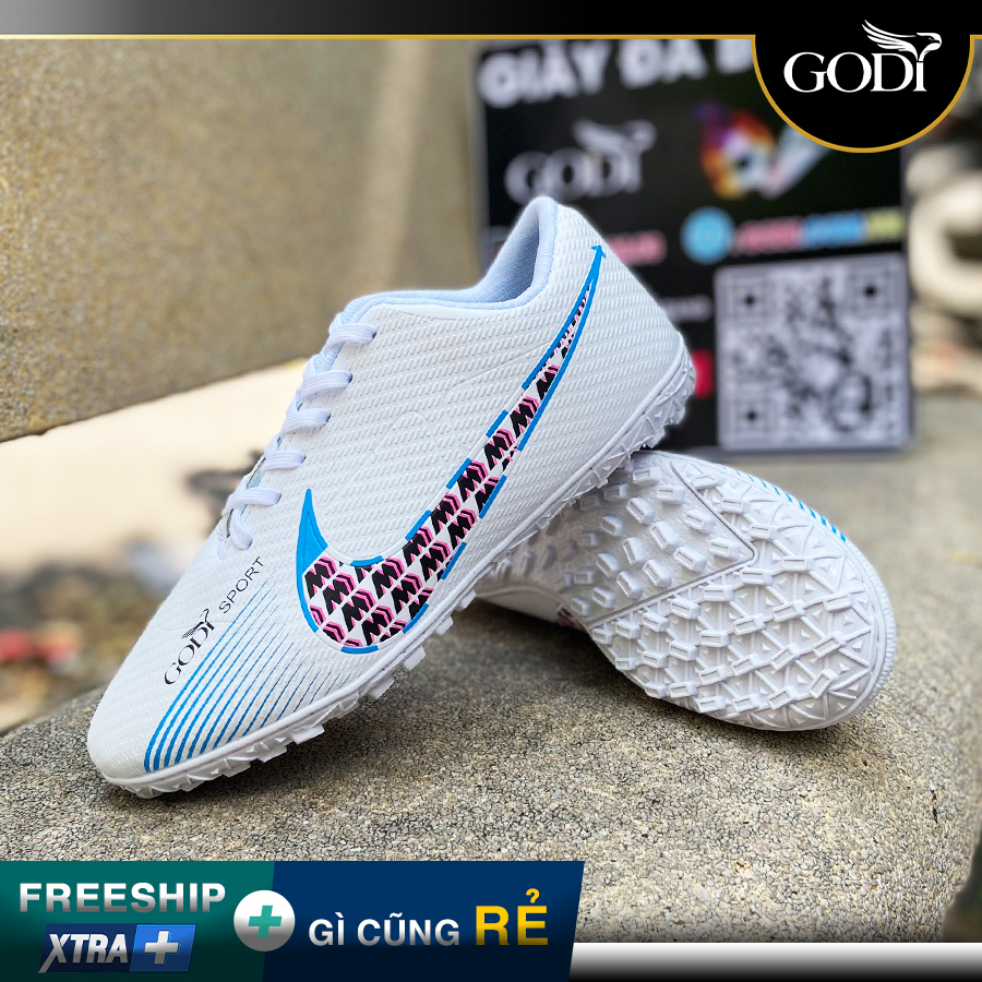 Giày đá banh nam có size to 45 46 47, Giày bóng đá đẹp giá rẻ big size 45 size 46 size 47 sân nhân tạo màu trắng, Godi