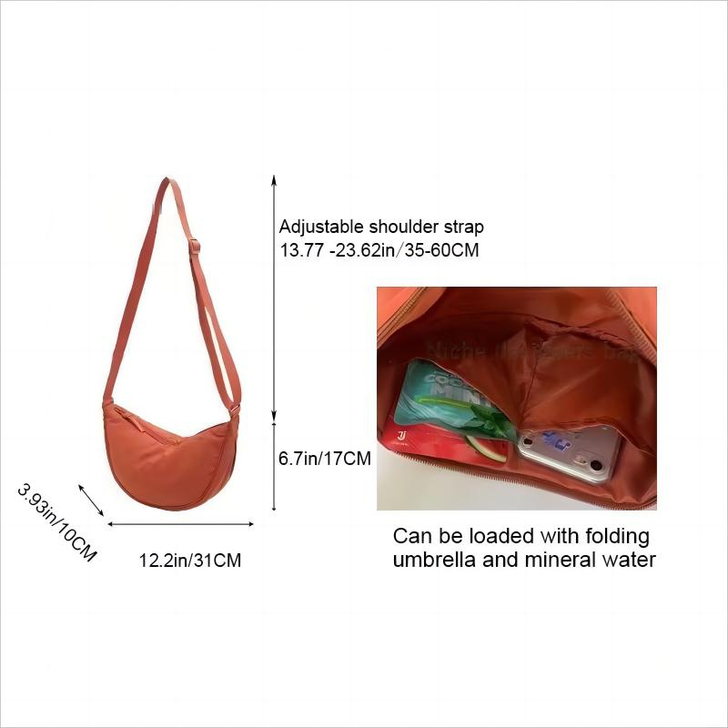 U Thời Trang Nylon Chống Thấm Nước Túi Bánh Bao Túi Đeo Chéo Có Bông Bên Trong Túi Đeo Thông Thường Dành Cho Nữ