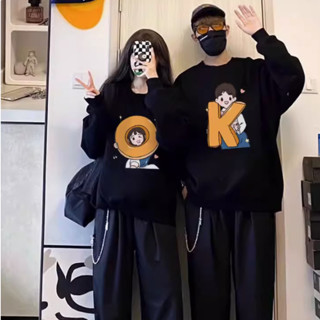 Áo sweater nữ nỉ bông cặp đôi nam mặc cùng người yêu hoodie có mũ unisex fom rộng mùa đông cute Chữ OK [A144]