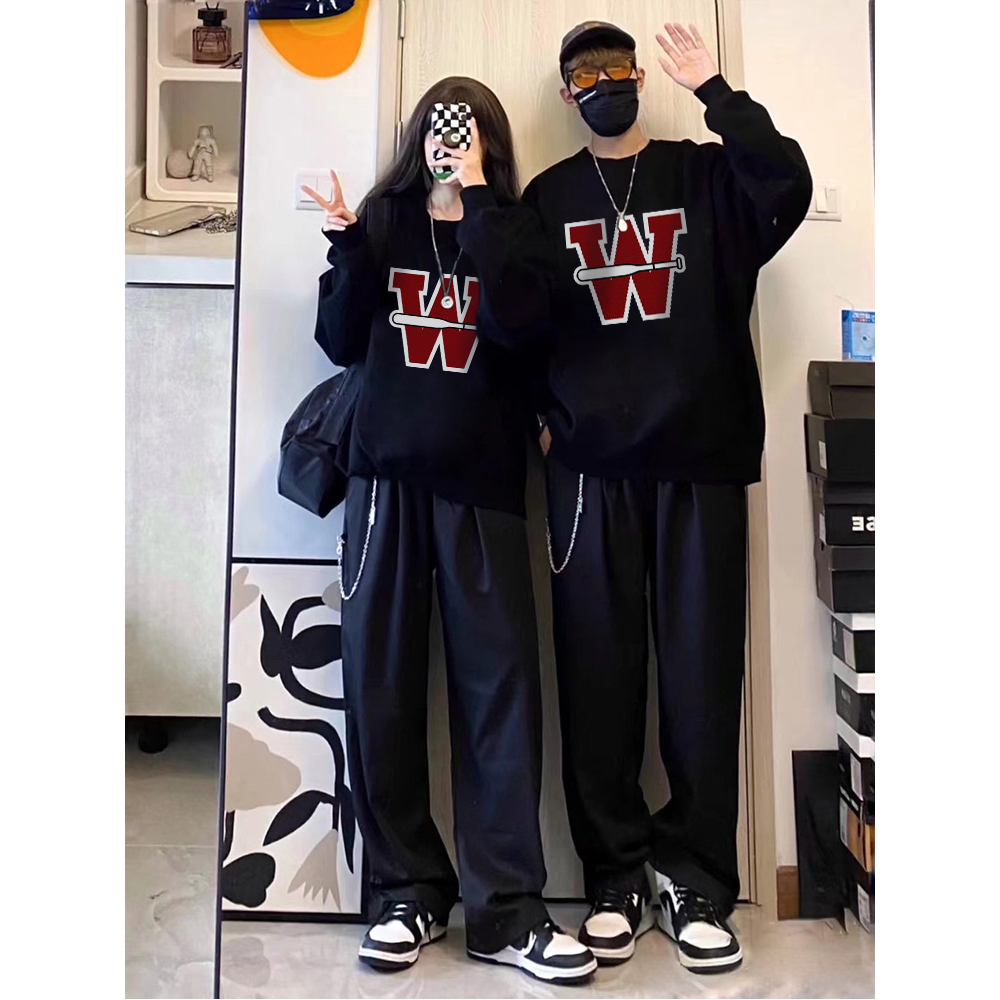 Áo sweater đôi nam nữ cặp mặc cùng người yêu fom rộng hàn quốc local brand hoodie khoác mùa đông chữ W bóng chày HD145