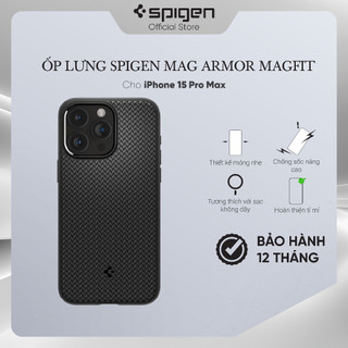 Ốp lưng iphone 15 pro/ 15 pro max spigen mag armor magfit - hàng chính hãng