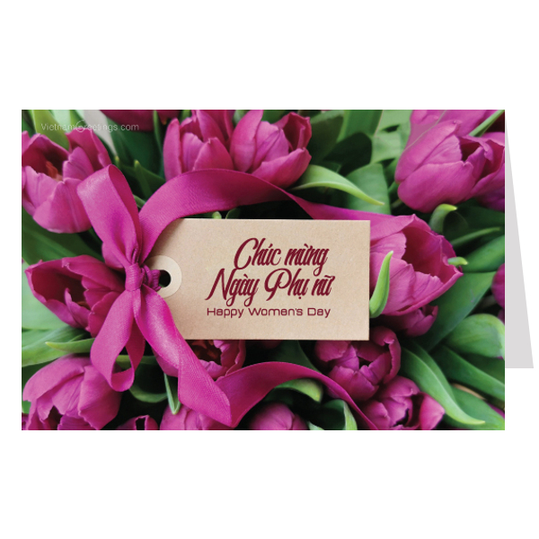 Thiệp ngày phụ nữ 8.3 và 20.10 Women's day - Thiệp Grey 12x18cm kèm phong bì