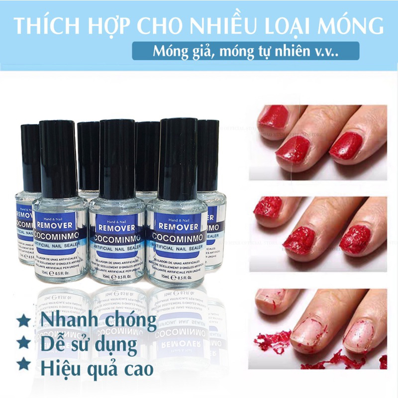 Nước phá gel Cocominmo chính hãng - phá gel lạnh không nóng móng  - Phá gel nail chuyên dụng giá rẻ