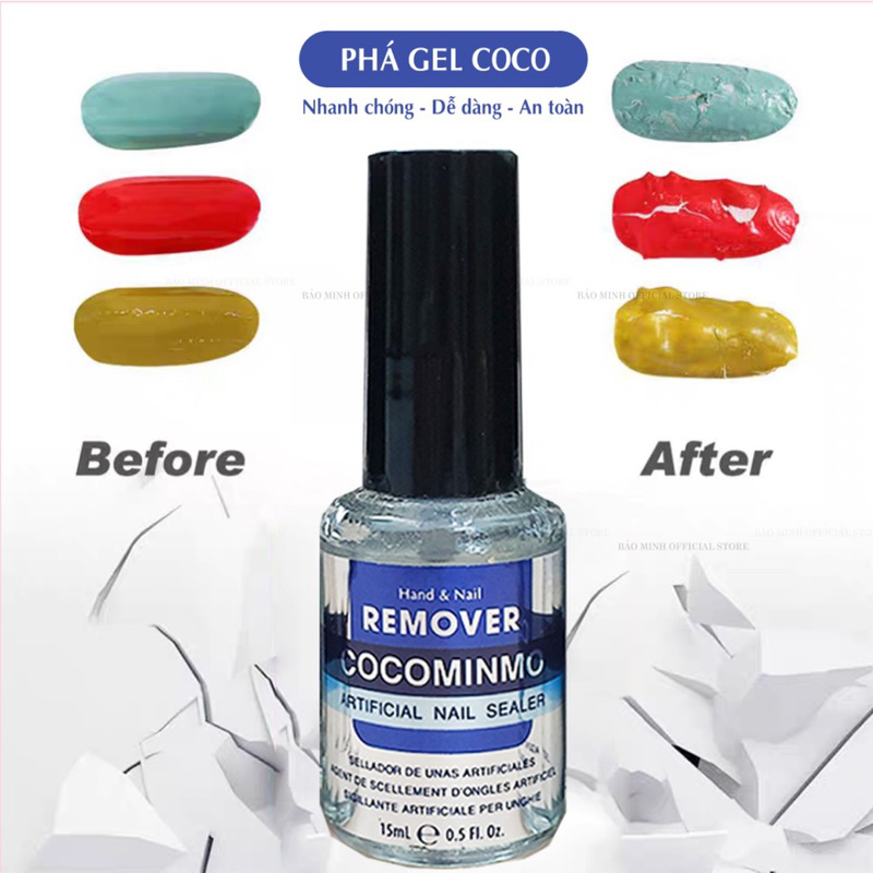 Nước phá gel Cocominmo chính hãng - phá gel lạnh không nóng móng  - Phá gel nail chuyên dụng giá rẻ