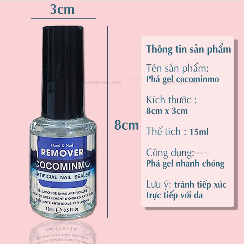 Nước phá gel Cocominmo chính hãng - phá gel lạnh không nóng móng  - Phá gel nail chuyên dụng giá rẻ