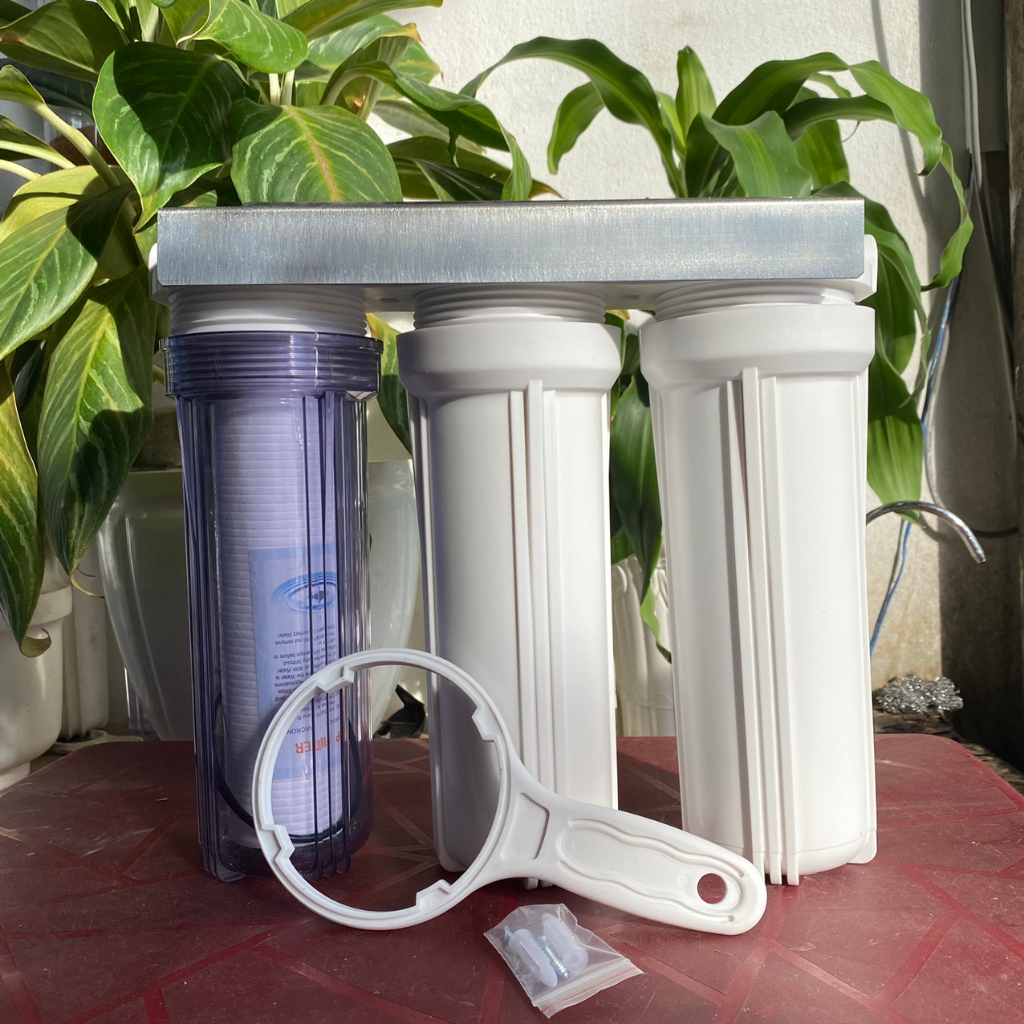 Bộ 3 cốc lọc 10 inch NẮP LIỀN CAO CẤP ren 21 (Tặng kèm tay vặn cốc)