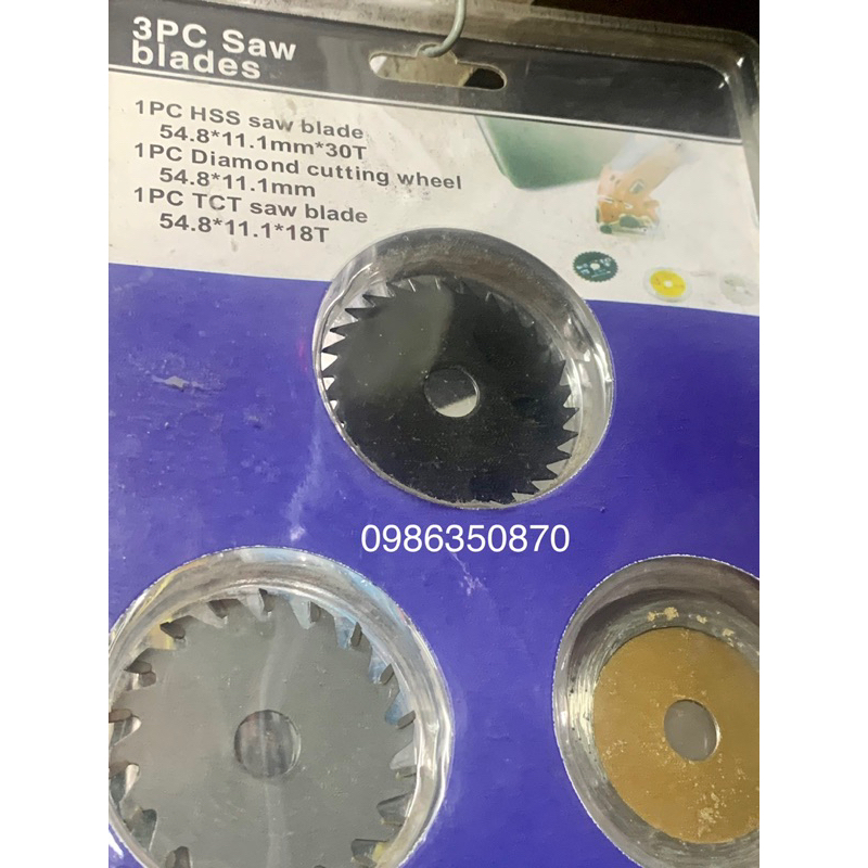 Bộ 3 lưỡi cắt gỗ, nhôm, gạch đá có chân lắp vào máy khoan