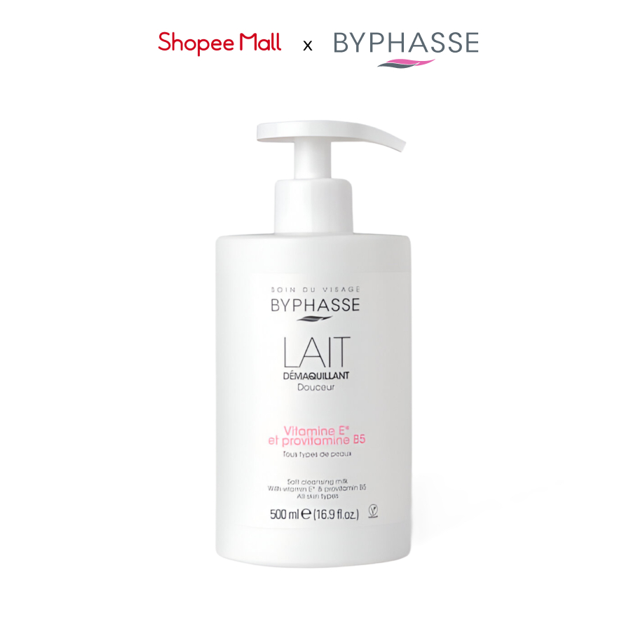 Sữa tẩy trang dịu nhẹ cho mọi loại da BYPHASSE SOFT CLEANSING MILK ALL SKIN TYPES (PUMP) 500ml