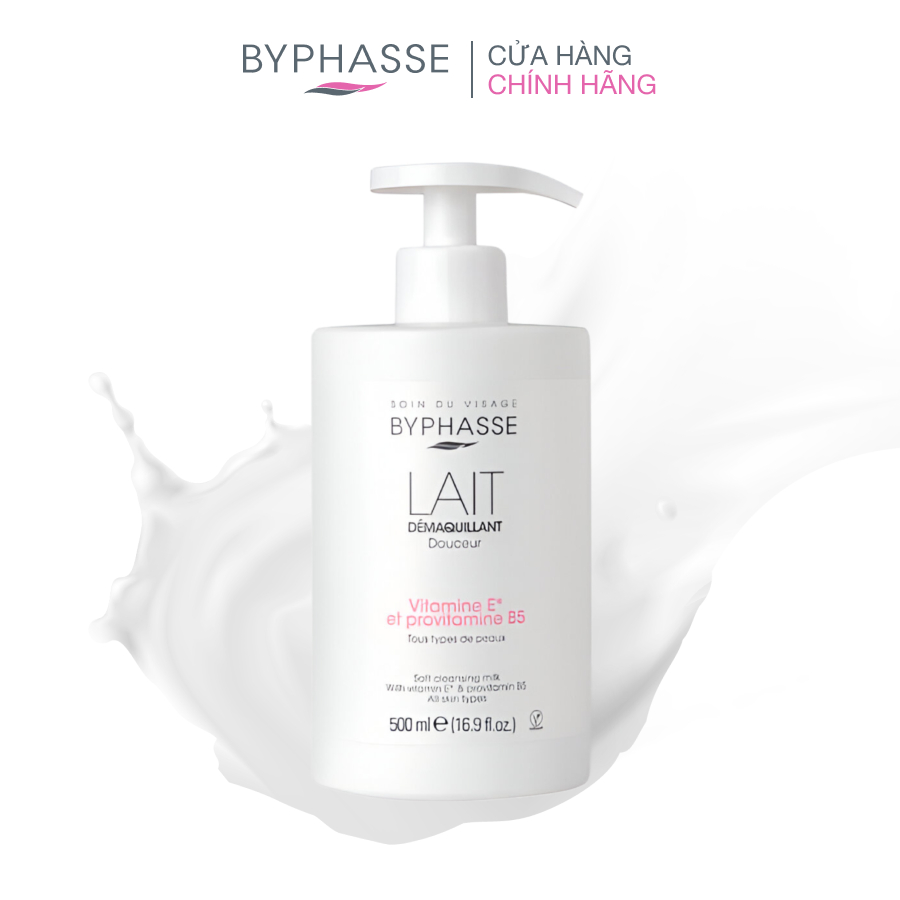 Sữa tẩy trang dịu nhẹ cho mọi loại da BYPHASSE SOFT CLEANSING MILK ALL SKIN TYPES (PUMP) 500ml