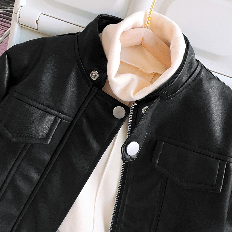 Áo khoác da lót nỉ thời trang cho bé