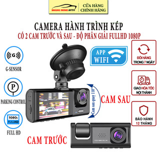 Camera hành trình kép 2 cam trước và sau độ phân giải FullHD 1080p