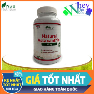 Nu U Nutrition Astaxanthin 12Mg 180 Viên Chống oxy hóa Giúp Tăng Cường Hệ Miễn Dịch tăng Sức Đề Kháng