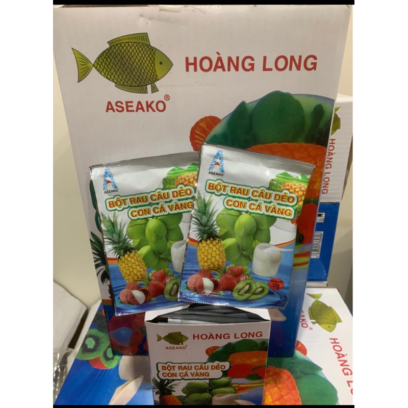 1  thùng bột rau câu con cá dẻo Hiệp Long hoặc Hoàng Long