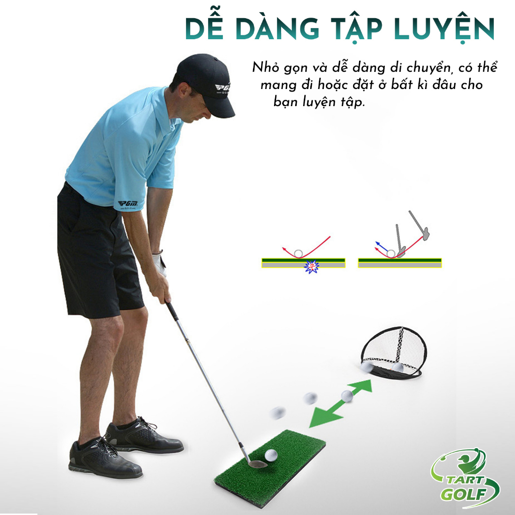 Thảm Tập Golf Swing PGM, Thảm Tập Golf Thảm Cỏ Nhân Tạo Cao Cấp Đế Dày