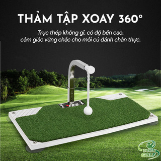 Thảm tập golf, thảm tập swing, pgm, thảm golf xoay 360, thảm golf mini bóng tự động trả về, thảm swing golf bám đất