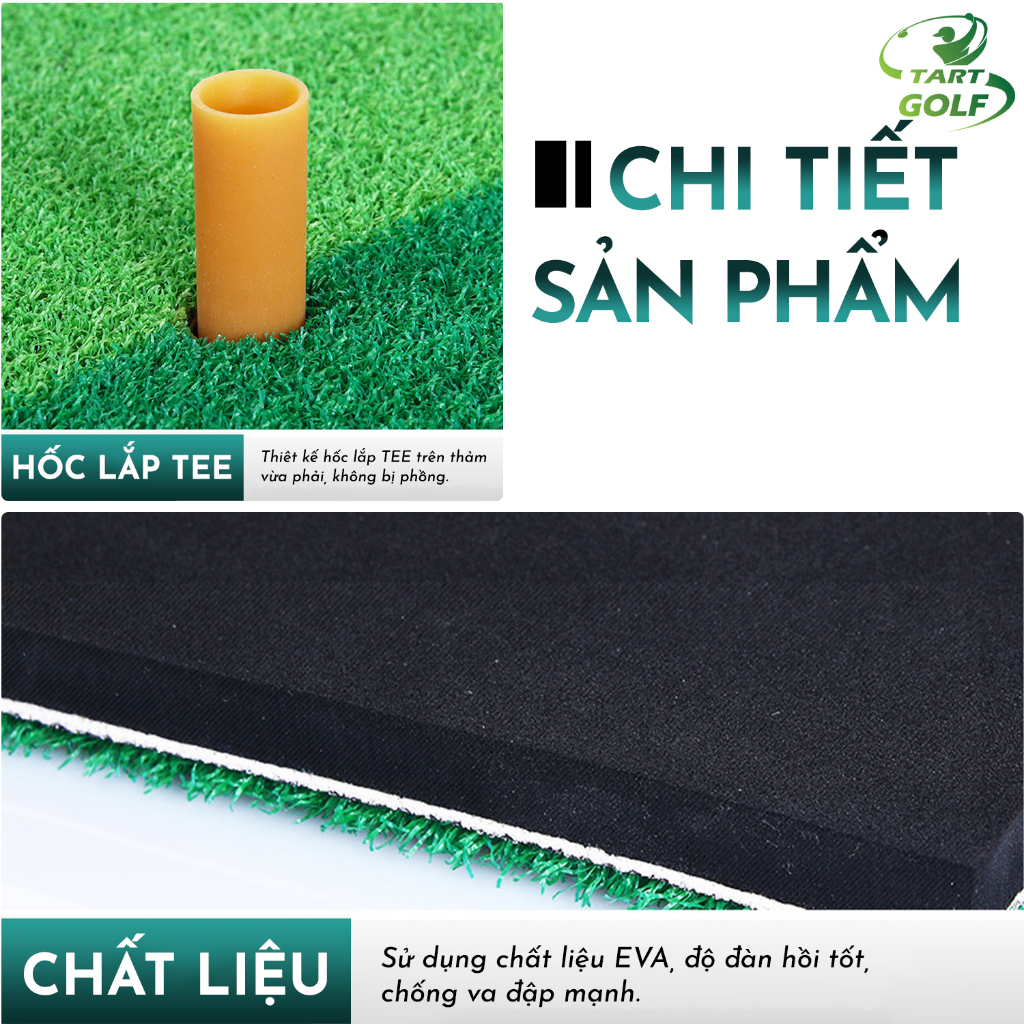 Thảm Tập Golf Swing PGM, Thảm Tập Golf Thảm Cỏ Nhân Tạo Cao Cấp Đế Dày