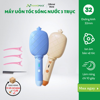 Máy Uốn Tóc Xoăn Sóng Nước NANOMAX D33 Size 32mm, Làm Nóng 10s, Phủ Gốm, Công Suất 68W Dùng Cho Cả Tóc Ngắn Và Tóc Dài