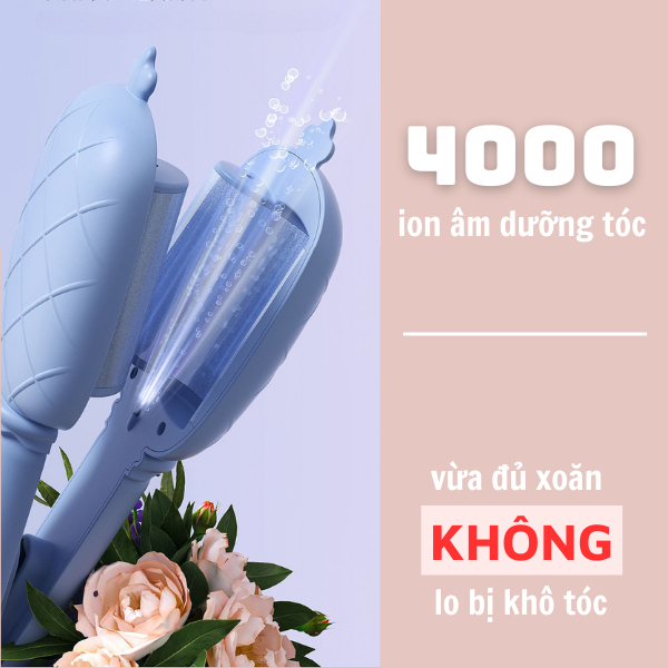 Máy Uốn Tóc Xoăn Sóng Nước NANOMAX D33 Size 32mm, Làm Nóng 10s, Phủ Gốm, Công Suất 68W Dùng Cho Cả Tóc Ngắn Và Tóc Dài