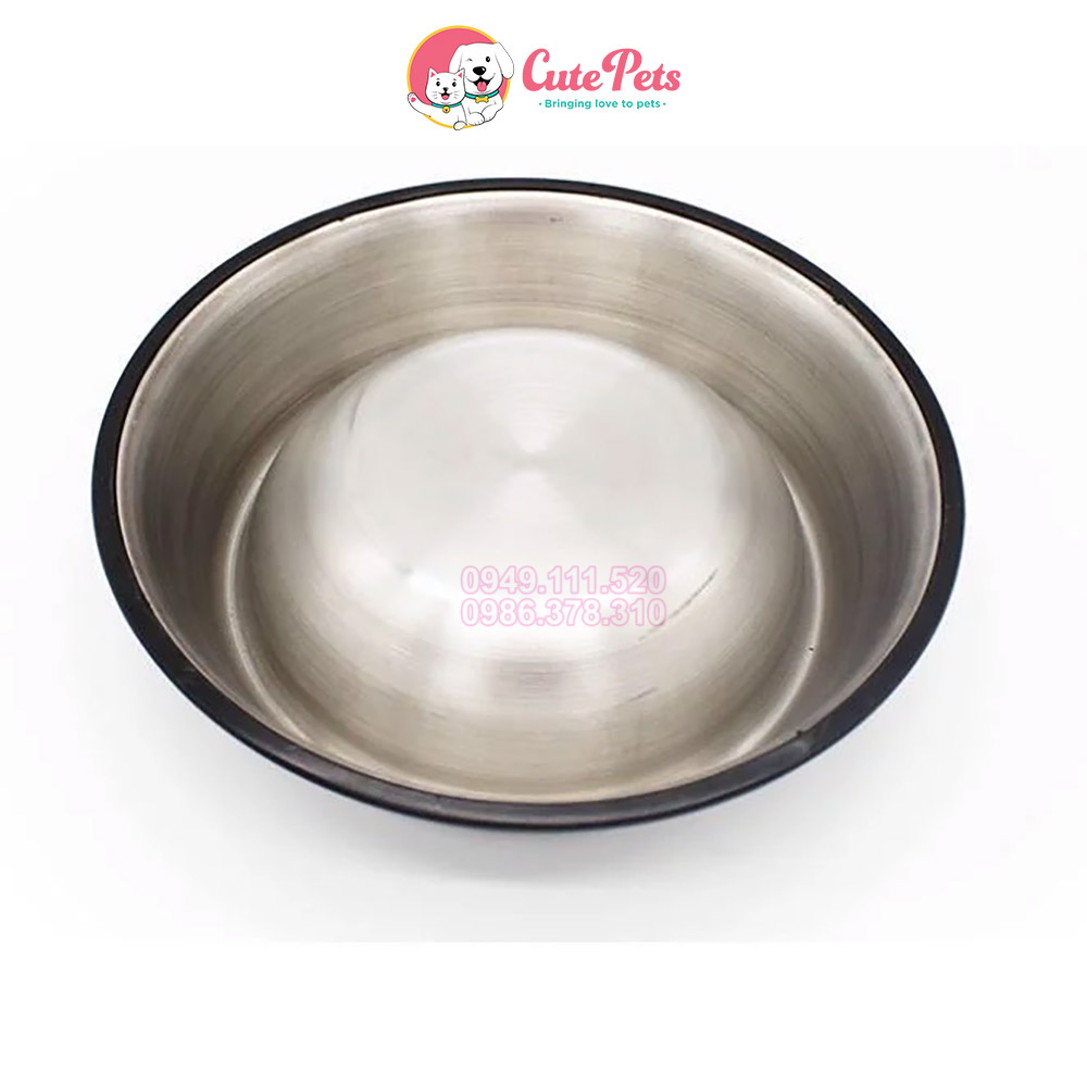 Bát inox chống trượt cho chó mèo Full Size - CutePets