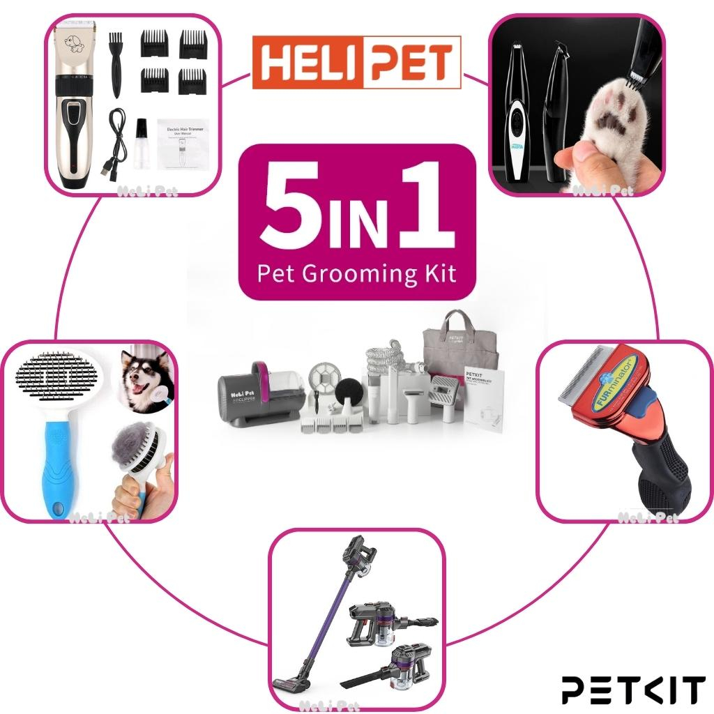 Máy Cắt, Tỉa, Hút Lông Chó Mèo 5 Công Dụng PETKIT AirClipper 5-in-1 Pet Grooming Kit - HeLiPet