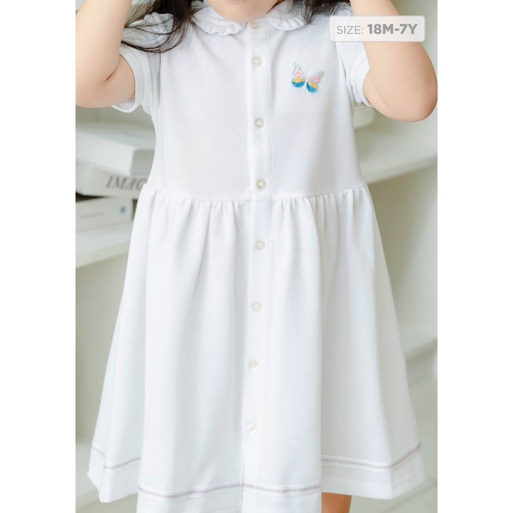 Đầm bé gái cotton thêu họa tiết, váy polo cho bé gái từ 1 tuổi - 7 tuổi Baa Baby - GT-AD04N-04