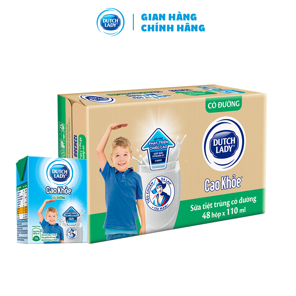 Thùng 48 Hộp Sữa Uống Dutch Lady Cô Gái Hà Lan Có Đường Cao Khỏe (48X110ml)