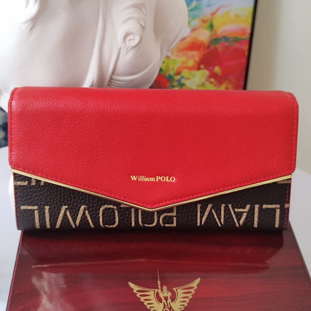 Ví nữ cầm tay dáng dài chất liệu da Bò hiệu William POLO 191481
