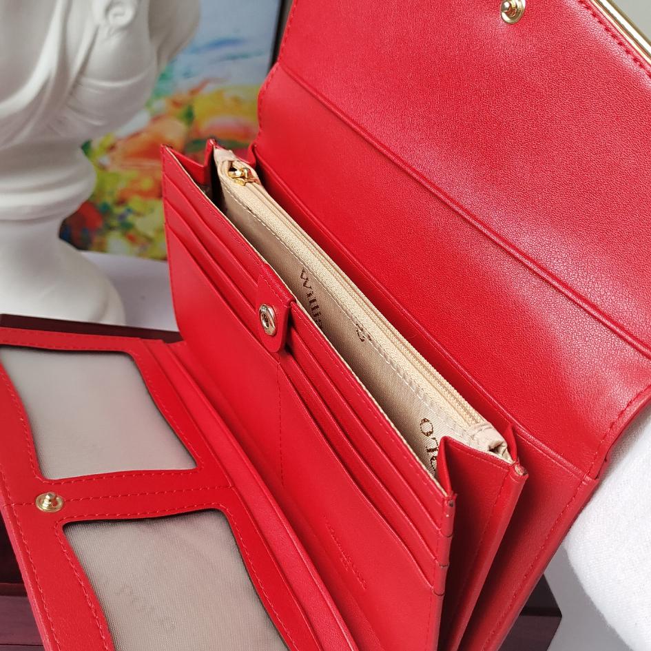 Ví nữ cầm tay dáng dài chất liệu da Bò hiệu William POLO 191481