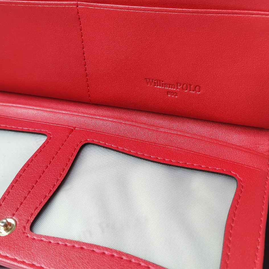 Ví nữ cầm tay dáng dài chất liệu da Bò hiệu William POLO 191481