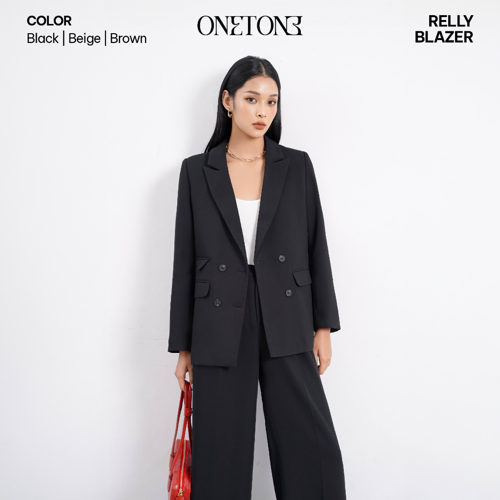 Áo blazer nữ Onetone phối túi nắp Relly