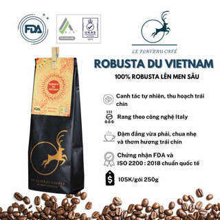 Fine Robusta - cà phê Robusta 100% nguyên chất - Gu Việt đậm đà mạnh mẽ - Cà phê Le Plateau Coffee 250g