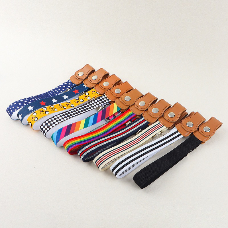 Thắt Lưng Vải Co Giãn Không Khóa Nhiều Màu Tùy Chỉnh Thời Trang Dành Cho Bé Trai/ Gái