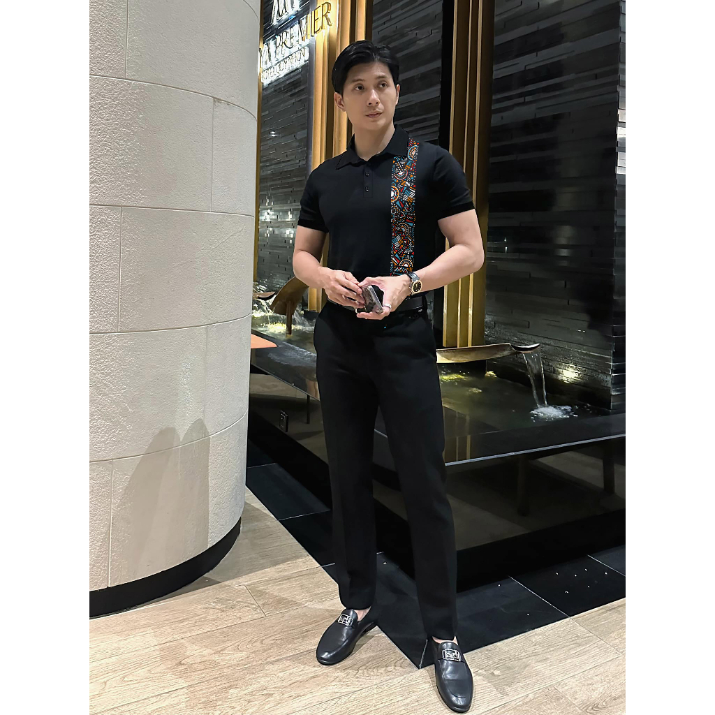 Áo polo LAEMAO chất cotton cá sấu họa tiết AZTEC TRIBAL