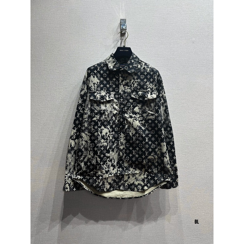 Áo khoác sơ mi jean - Louis Vuitton - LV denim monogram SS23
