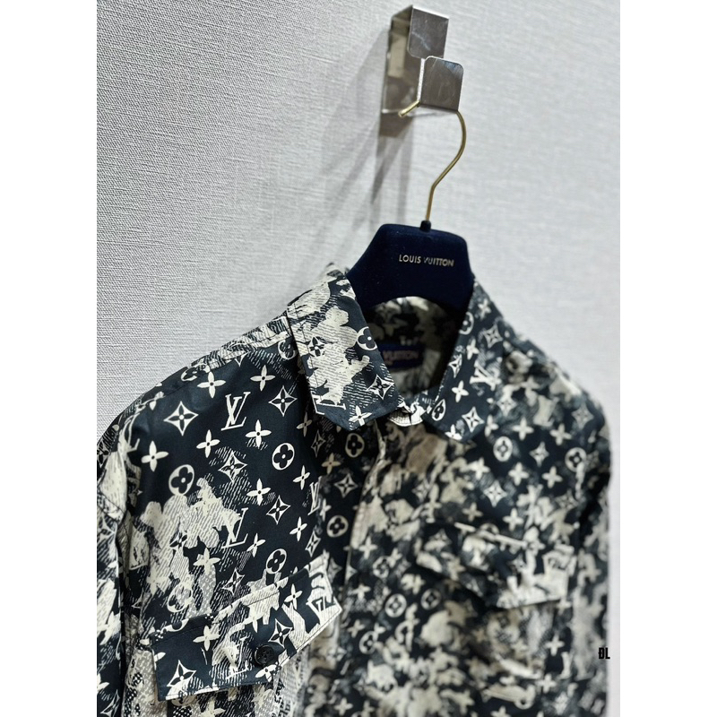 Áo khoác sơ mi jean - Louis Vuitton - LV denim monogram SS23