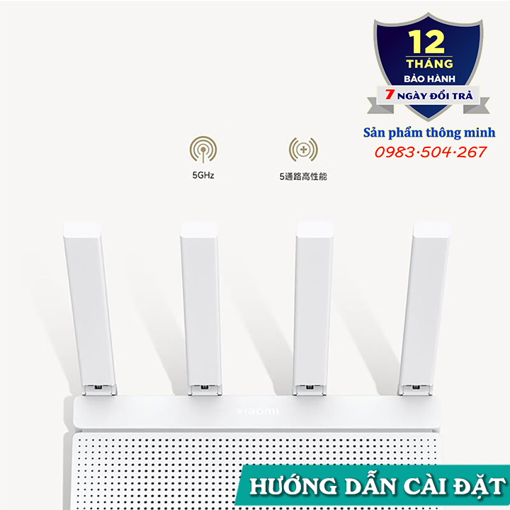 Bộ phát Wifi Router Xiaomi AX3000T băng tần kép - Wifi 6 3000Mbps - hỗ trợ Mesh, NFC - kết nối 128 thiết bị