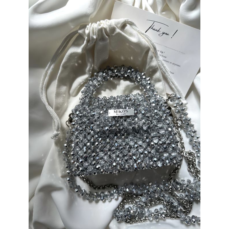 Túi Pha Lê Nhân Tạo Màu Xám Bạc 🥰