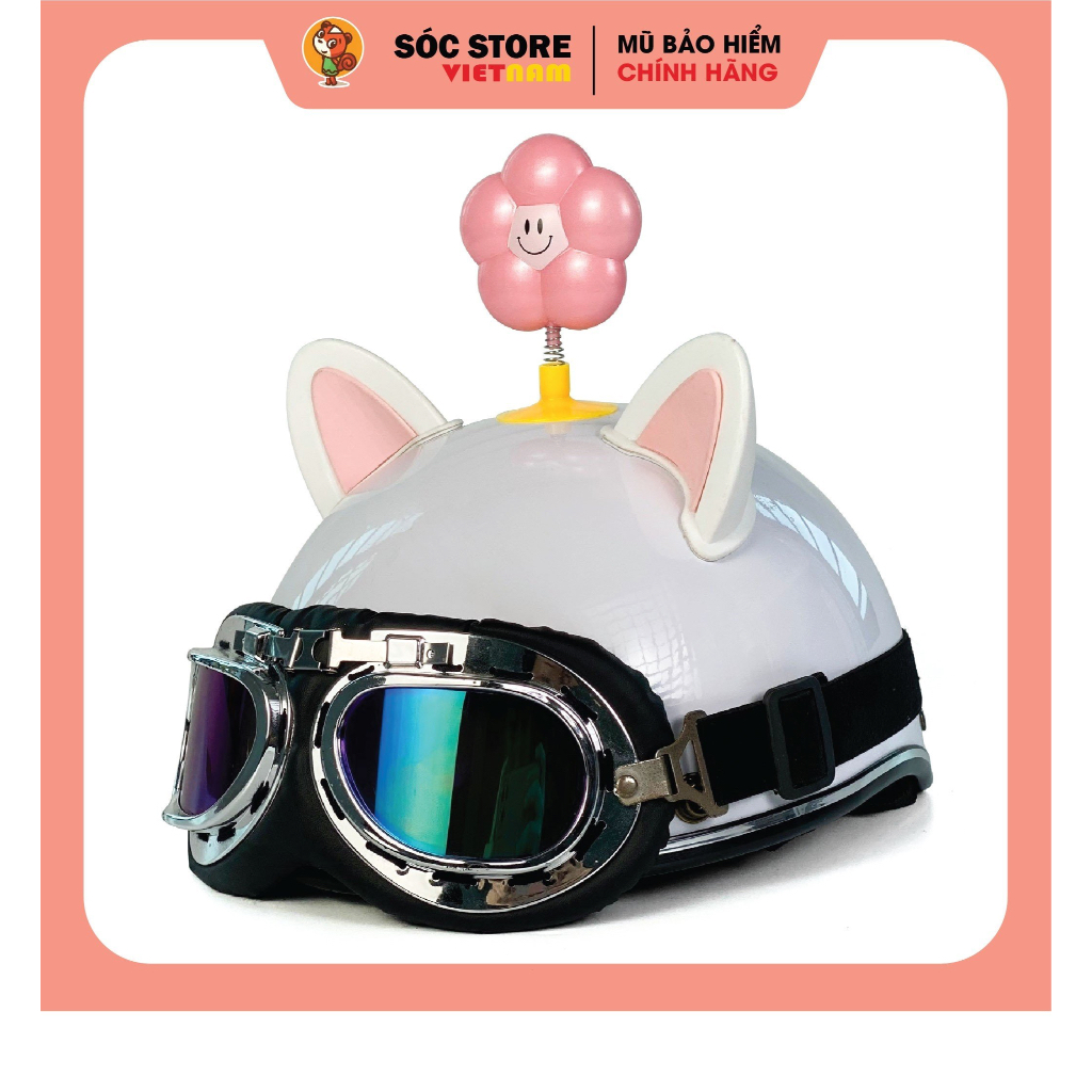 Bông hoa gắn mũ bảo hiểm xinh xắn, đáng yêu từ socstore vietnam