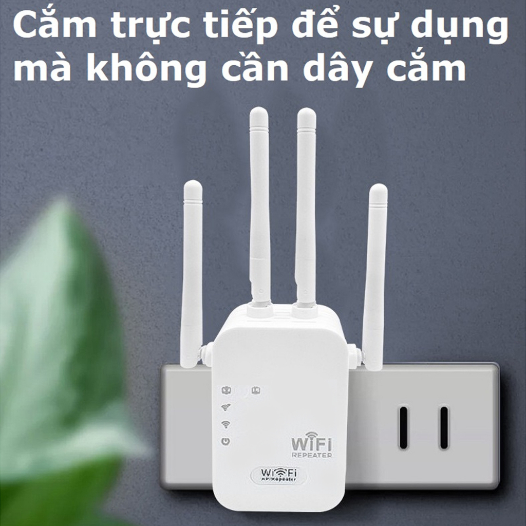 Kích Sóng Wifi 4 Râu Vinetteam Ăng Ten Phát Xuyên Tường Siêu Mạnh -dc5054