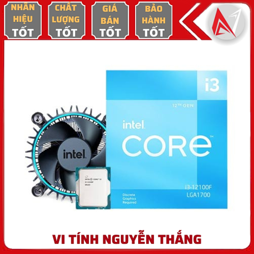 Cpu bộ vi xử lý Intel Core I3-12100F / 3.3GHz Turbo 4.3GHz / 4 Nhân 8 Luồng / 12MB / LGA 1700