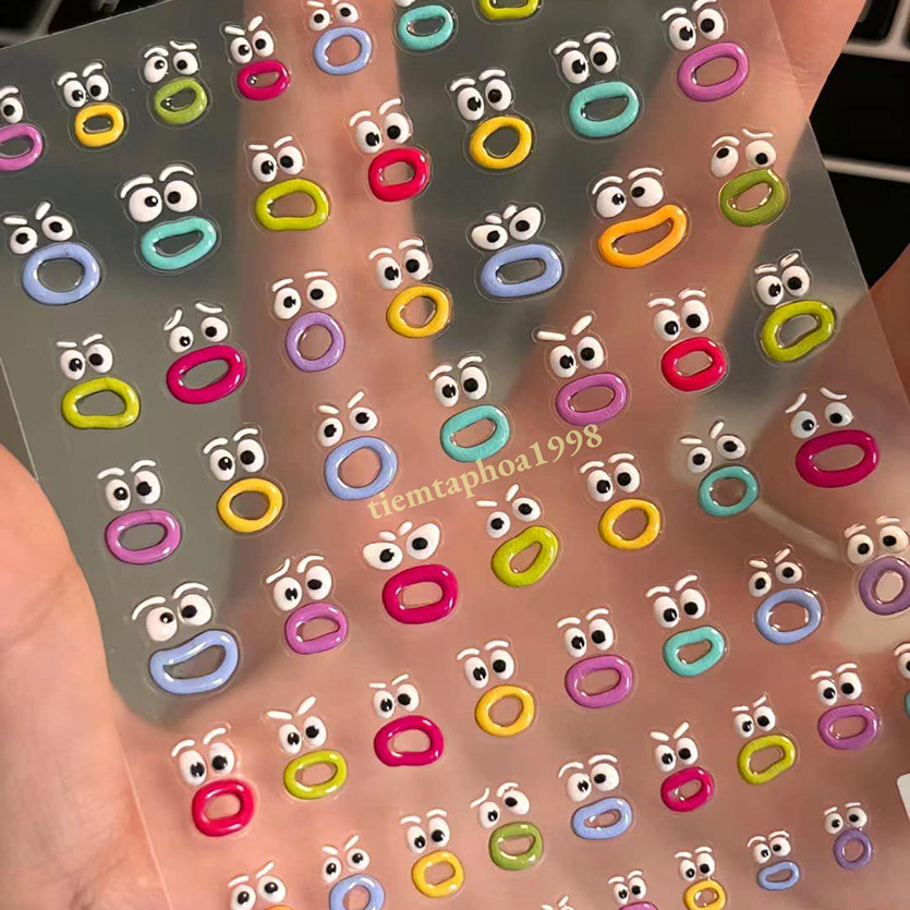 Miếng Dán Móng Nail Sticker Mini Trang Trí Móng Tay Emo Icon Tomori Loại 1 Hình Nổi 3D Nail Hàn Nhật Cute